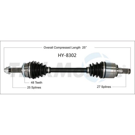 Surtrack Axle Cv Axle Shaft, Hy-8302 HY-8302